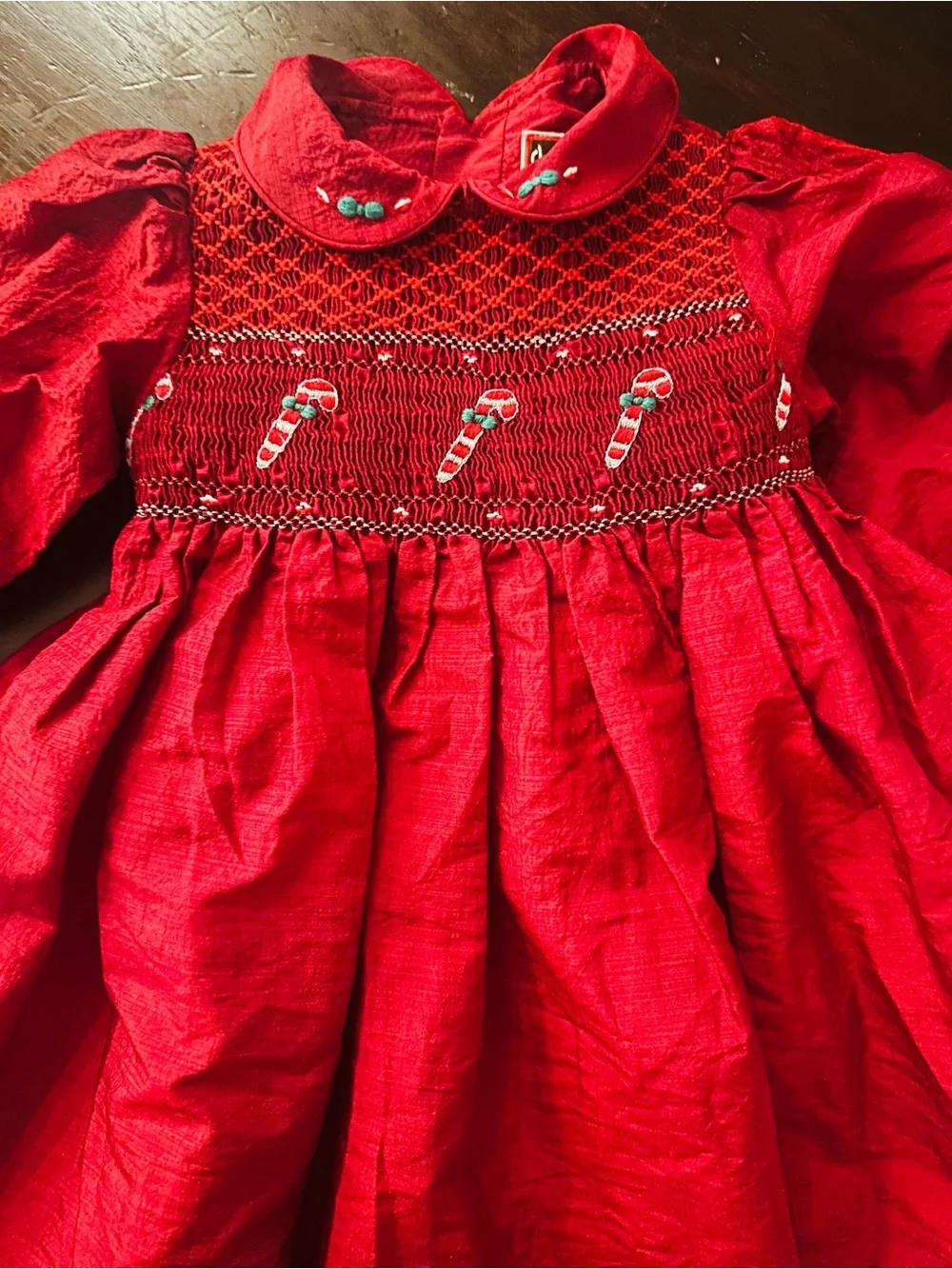 Girl’s Toddler Chocolate Soup Red Holiday Candy Cane Dress